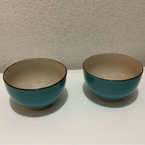 Set Of 2 Royal Norfolk Turquoise Blue Swirl Soup Cereal Bowl 5" G3